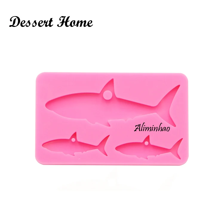 DY0102 epoxy resin molds Shark family mold for keychains Jewelry silicon molds for resin diy