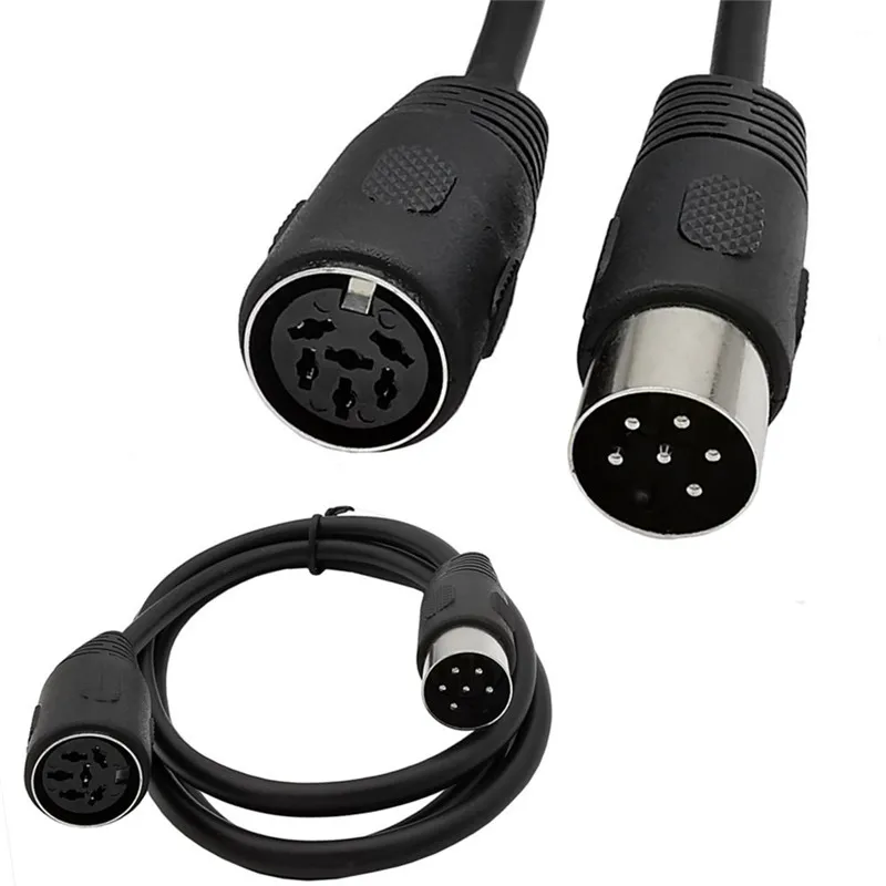 MIDI Cable 6 Pin DIN MIDI Male to Female Extension Adapter Cord, for Microphone Recording, Mixing, and More 1m 1.5m 3m