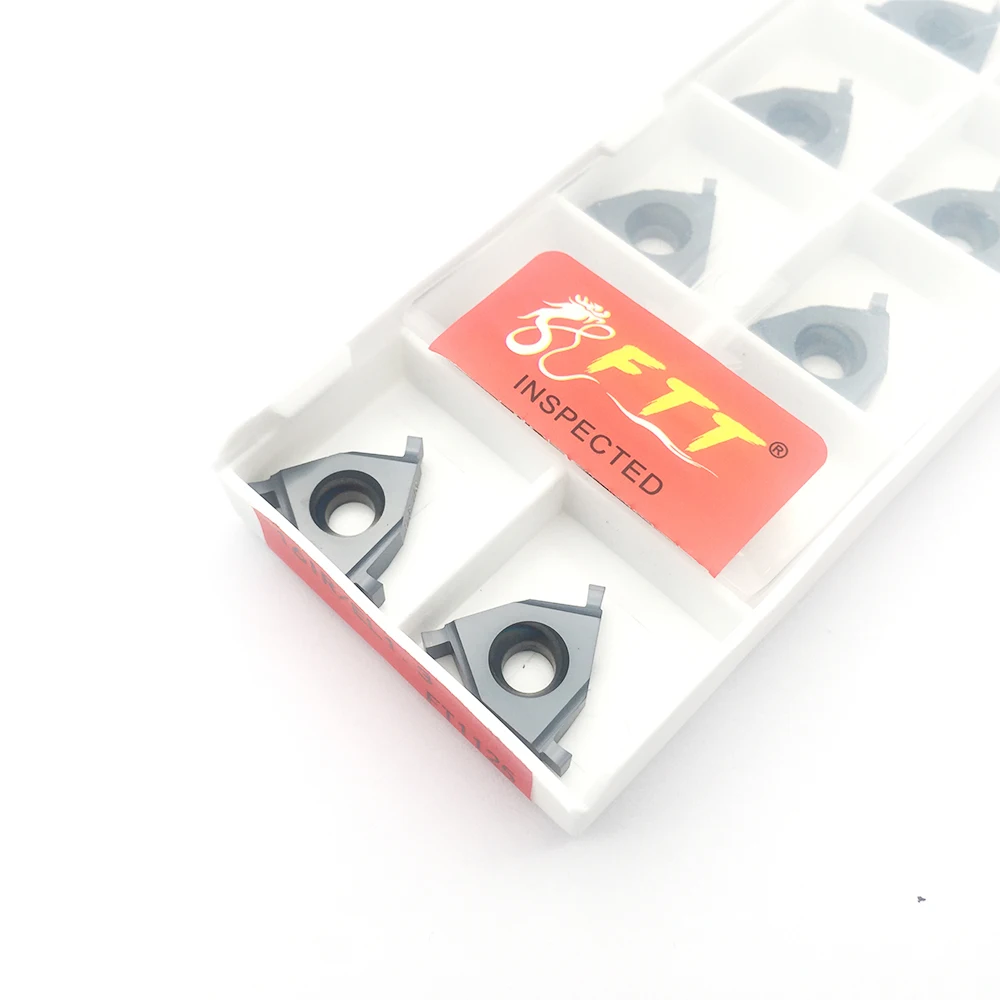 Lâmina de ranhura para suporte, ferramenta cnc 16ir/el 1.0 /1.1 /1.2 /1.3 /1.4 /1.5 ft1125, ranhura rasa, inserção de carboneto, 10 peças