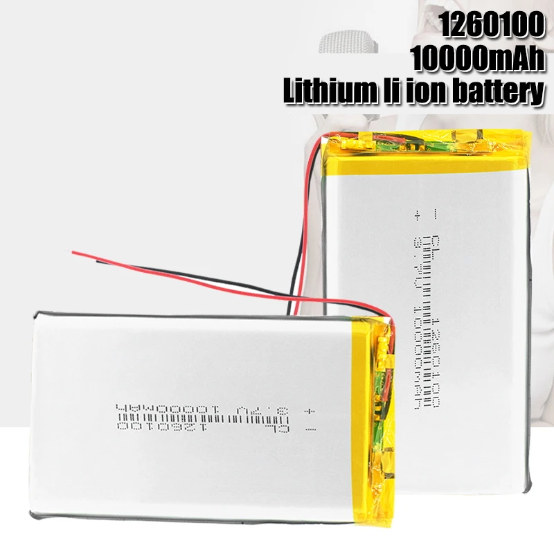 Batteria al litio ricaricabile 3.7V 10000mAh Lipo Li-Po 1260100 con batterie di ricambio per Batteria ai polimeri di litio PCB per Tablet DVD