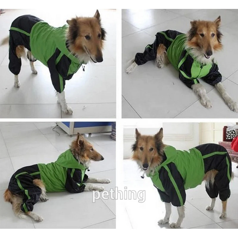 Hot selling dog clothes XS-4XL waterproof windproof dog raincoat Green Red large dog clothes puppy clothes different size