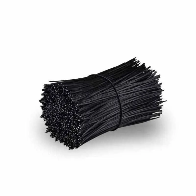 100Pcs สีดำสีขาว Twist Tie พลาสติก Reusable ชุบสังกะสีเหล็ก Core Bendable สายผูก0.75*80/100/120/150/200/250มม.
