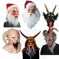 Christmas Krampus Mask, Realistic Christmas Santa Claus Mask Latex Xmas Costume Mask Costume Party