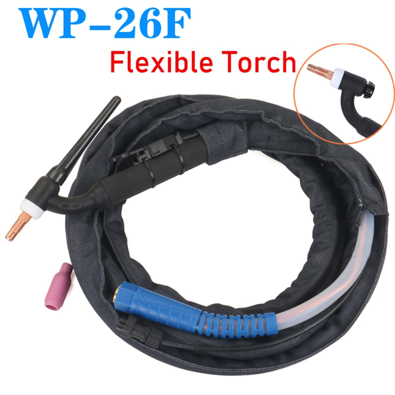 Flexível Tig Arma de Solda M16 Porca Conjunta Tubo Trançado Tubo de Silicone Arco Argônio Tocha Soldagem Automática Wp26 Sr-26f