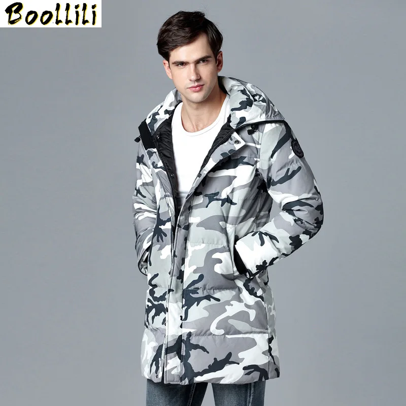 

Winter Jacket Boollili Men Camouflage Korean Men's Down Jacket Long Coat Mens Clothing Jackets Male Parka Doudoune Homme
