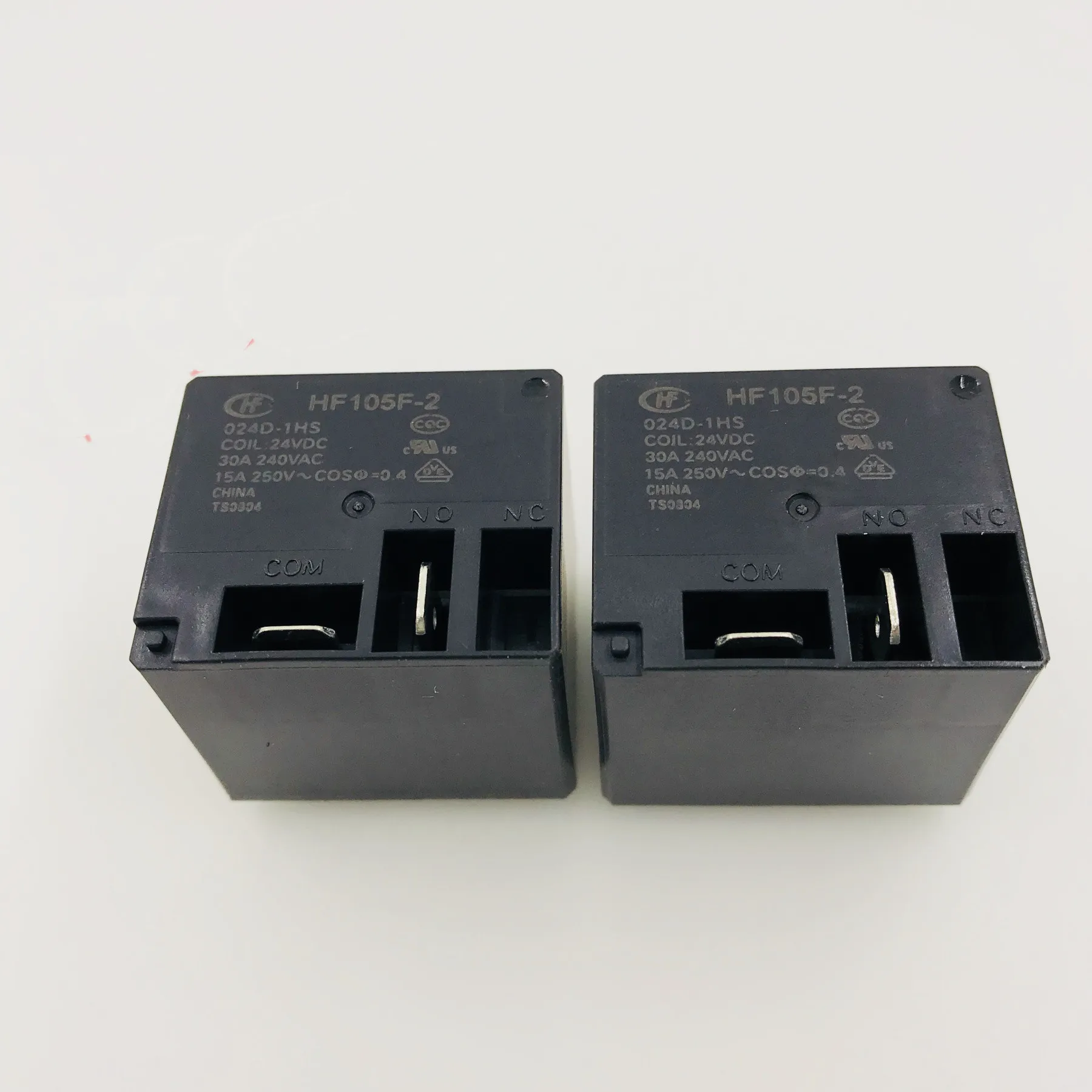 

HF105F JQX-105F-2-024D-1HS 24VDC 4pin 30A 240VAC relays