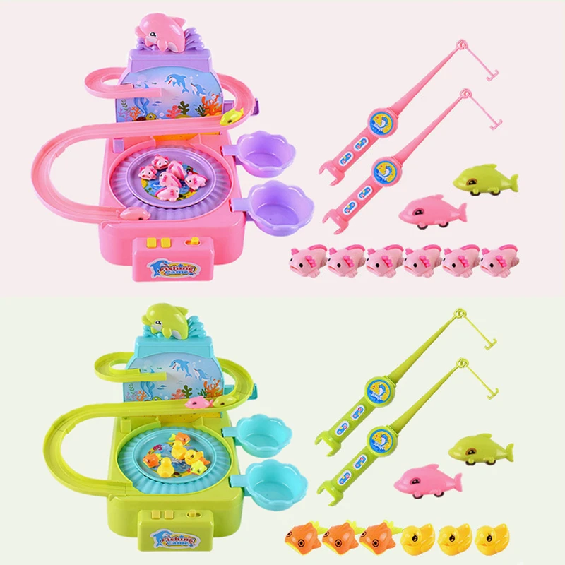 Kinderen Magnetische Vissen Speelgoed Met Muziek Magnetische Track 3D Vissen Speelgoed Set Baby Kids Magnetische Vis Spel Speelgoed Voor Jongens meisje Gift