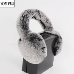 Winter Outdoor Windproof Women Real Rex Rabbit Fur Earmuffs Rex Rabbit Fur Earmuff Lovely Girl Genuine Rex Rabbit Fur Ear-caps