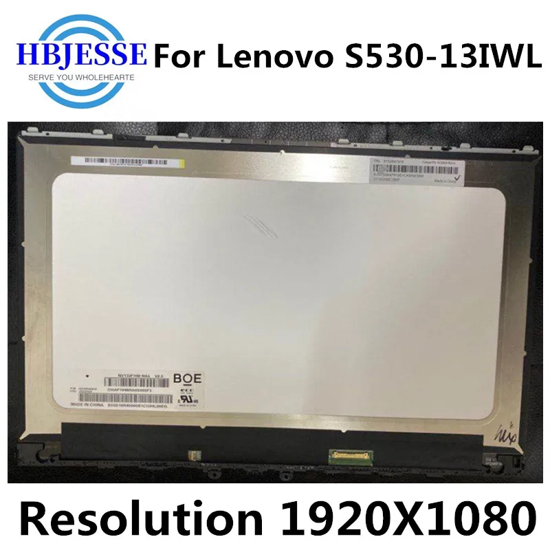 

13.3'' Laptop lcd led screen assembly FHD 1920X1080 for lenovo S530-13IWL 81J7 NO-Touch 5D10S39557 NV133FHM-N6A V8.0 assembly