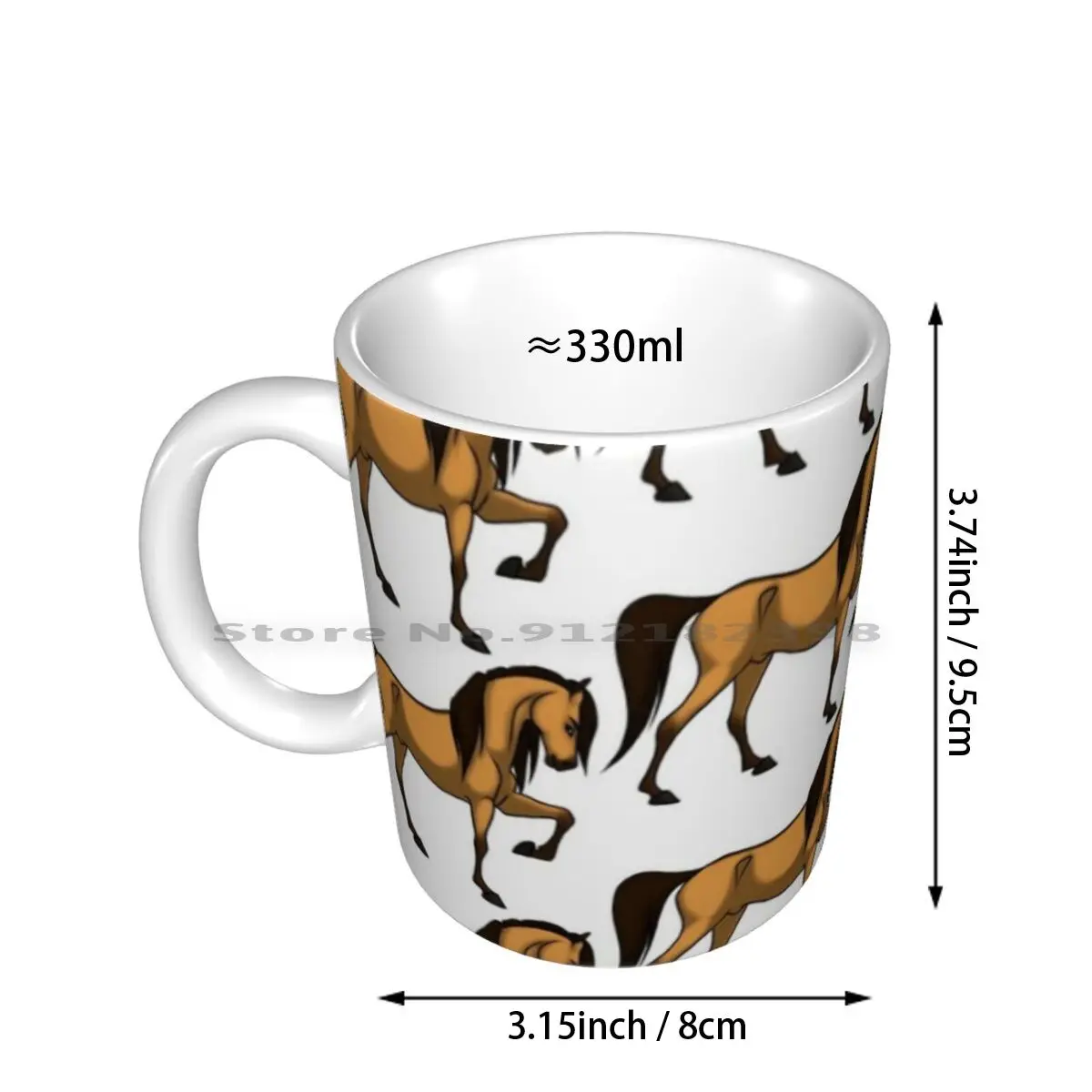 Spirit Sotc Ceramic Mugs Coffee Cups Milk Tea Mug Horse Dun Stallion Equine Cartoon Movie Esperanza Creative Trending Vintage