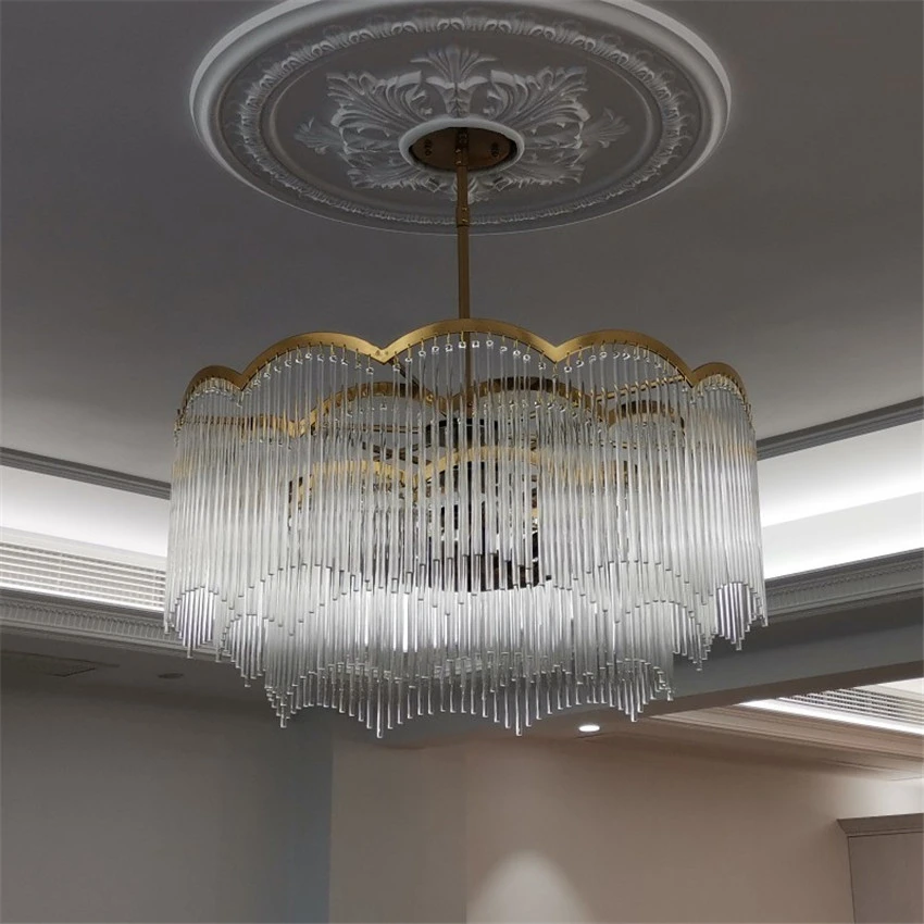 Italian Glass Transparent Stick Tassanis Pendant Lights Living Room Art Living Room Bedroom Girl Pendant Lamps Hanging Lighting