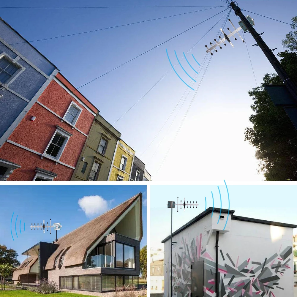 Amplificador de señal de teléfono móvil 3G, 4G LTE, banda de 700MHz, 13, 70dB, Kit de repetidor celular para oficina en casa, Panel y Antena Yagi