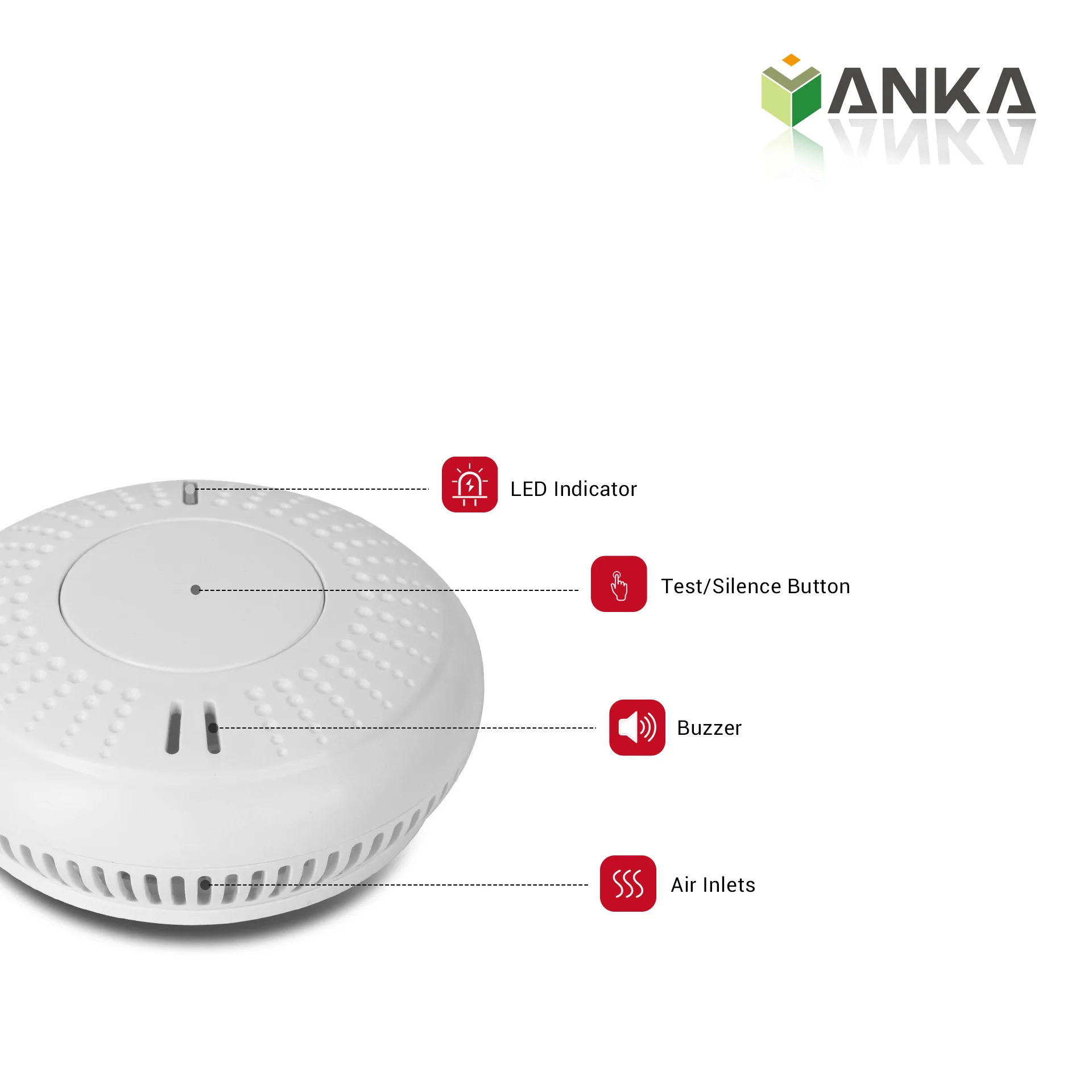 Detector de humo fotoeléctrico independiente, batería de 10 años, alarma de humo de seguridad para el hogar