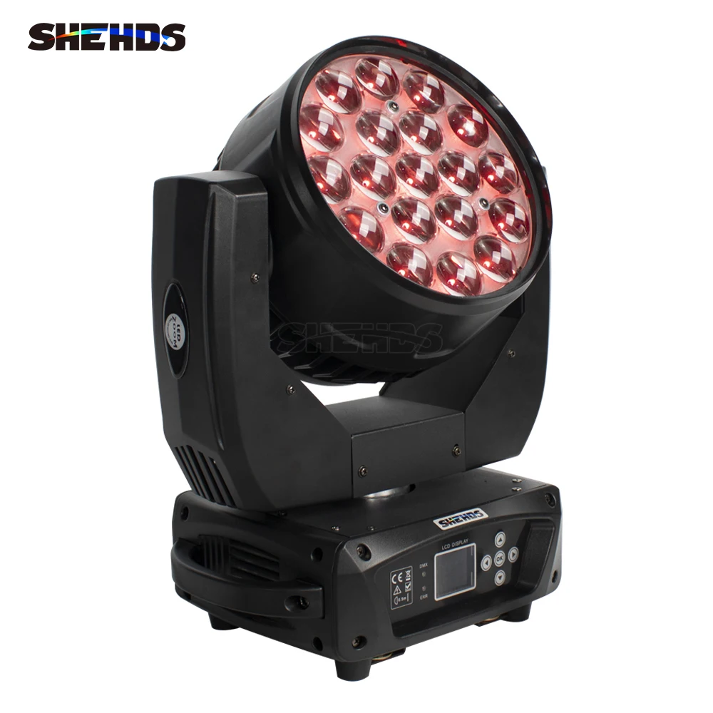 Imagem -04 - Shehds-upgrade Led Beam Mais Wash 19x15w 6x15w Iluminação Rgbw Zoom Dmx para dj Disco Bar Party Equipamento de Iluminação de Palco Novo