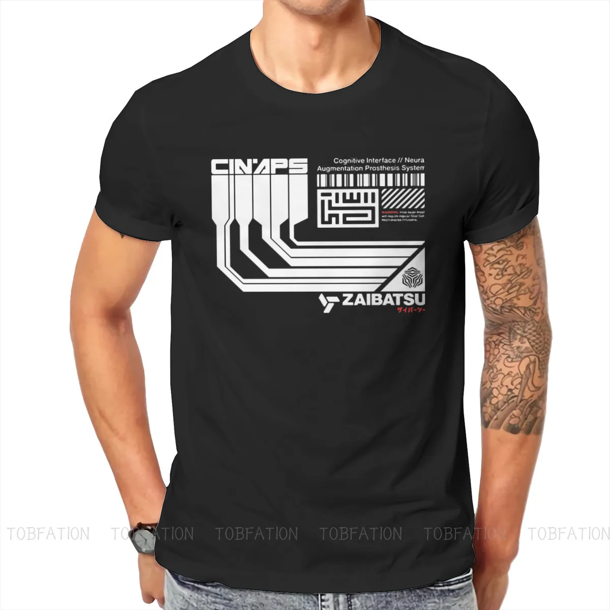 Neuromancer Henry Dorsett Case Novel Pure Cotton TShirt CINAPS Back Classic T Shirt Oversized Men Tee Shirt Printing Trendy