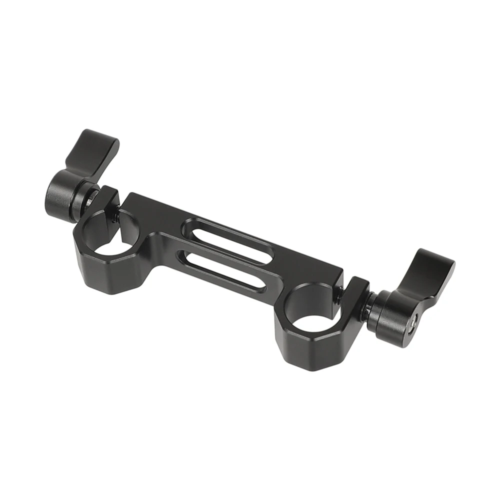 Morsetto a doppia asta Standard da 15mm CAMVATE con scanalature di montaggio centrali da 1/4 "per sistema di supporto per asta da 15mm DSLR