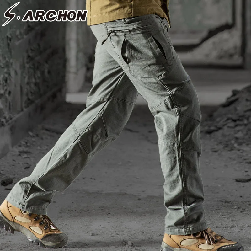 S.ARCHON IX8 Tactical Workout Cargo Pants Men SWAT Army Combat Military Trousers Casual Cotton Many Pockets Stretch Pants Male