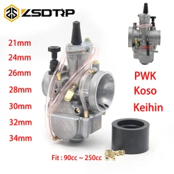 ZSDTRP 2T/4T Engine Motorcycle Keihin PWK Motorcycle Carburetor Carburador 21 24 26 28 30 32 34 mm With Power Jet