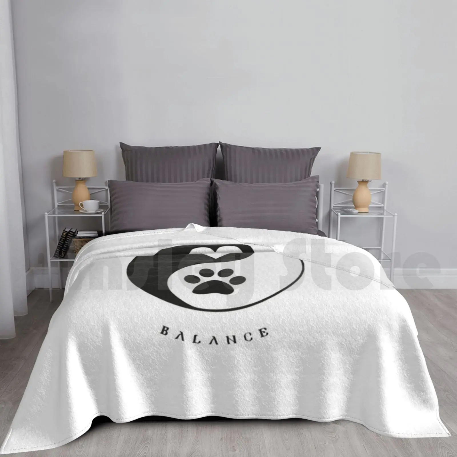 Yin Yang Dogs & Love Blanket Fashion Custom 1624 Spiritual Dog Lover Furbabies Pooch Furmom Love Peace