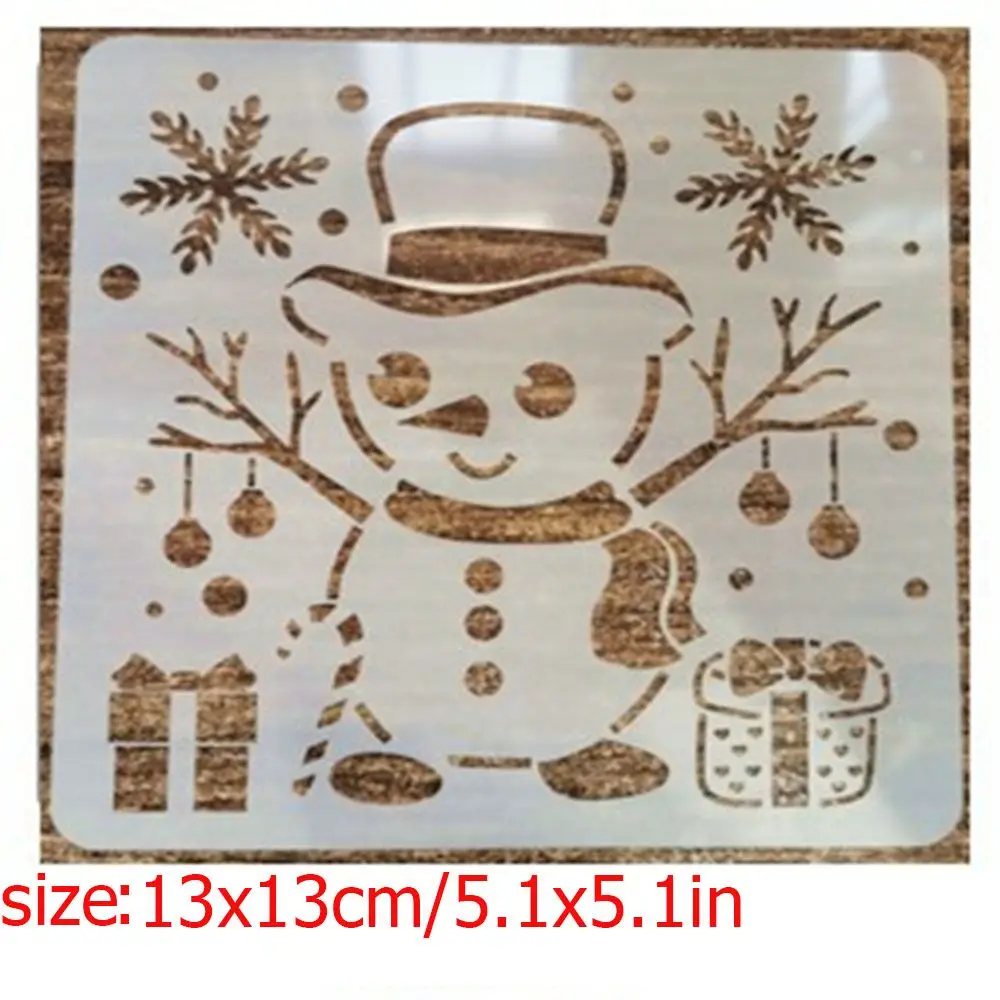 Cute Snowman Santa Claus Christmas Style Stencil Spray Painting Template Graffiti Drawing Tool Wall Window Floor Decor