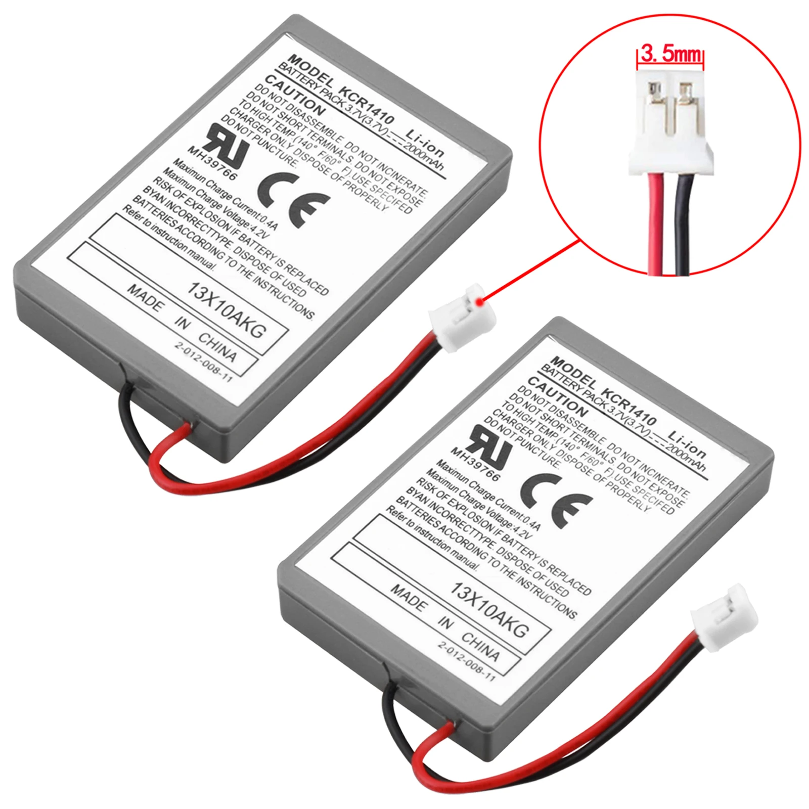 2PCS  Battery Pack Replacement for Sony PS4 Pro Slim Bluetooth Dual Shock Controller Second Generation CUH-ZCT2 or CUH-ZCT2U