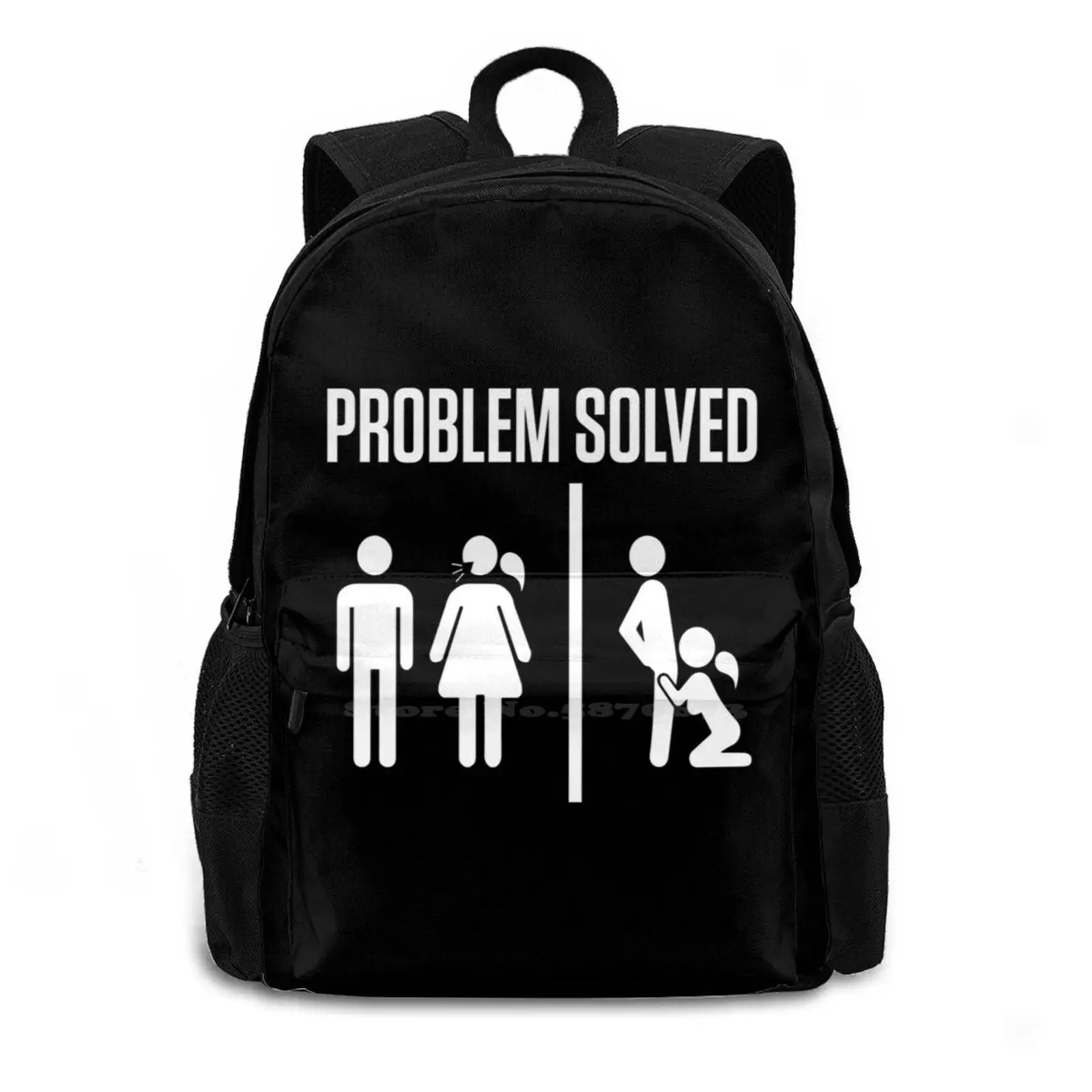 Adult Content Prints Problem Solved Tees Sex Jokes Pattern Design Bagpack School Bags Dirty Sex Jokes Mature Content Jobs Sex