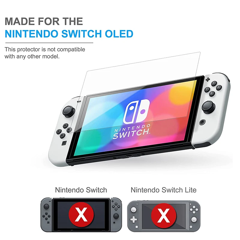 DATA FROG Tempered Glass Screen Protector Compatible-Nintendo Switch OLED Hard Protector Film For Switch OLED Game Console 2023