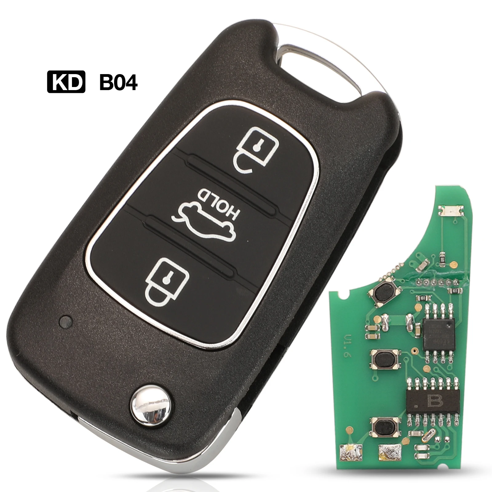 

jingyuqin B Series B04 3BTN Universal Flip Remote Control Car Key For KD200 KD900 KD900+ URG200 KD-X2 Mini KD For Hyundai Style