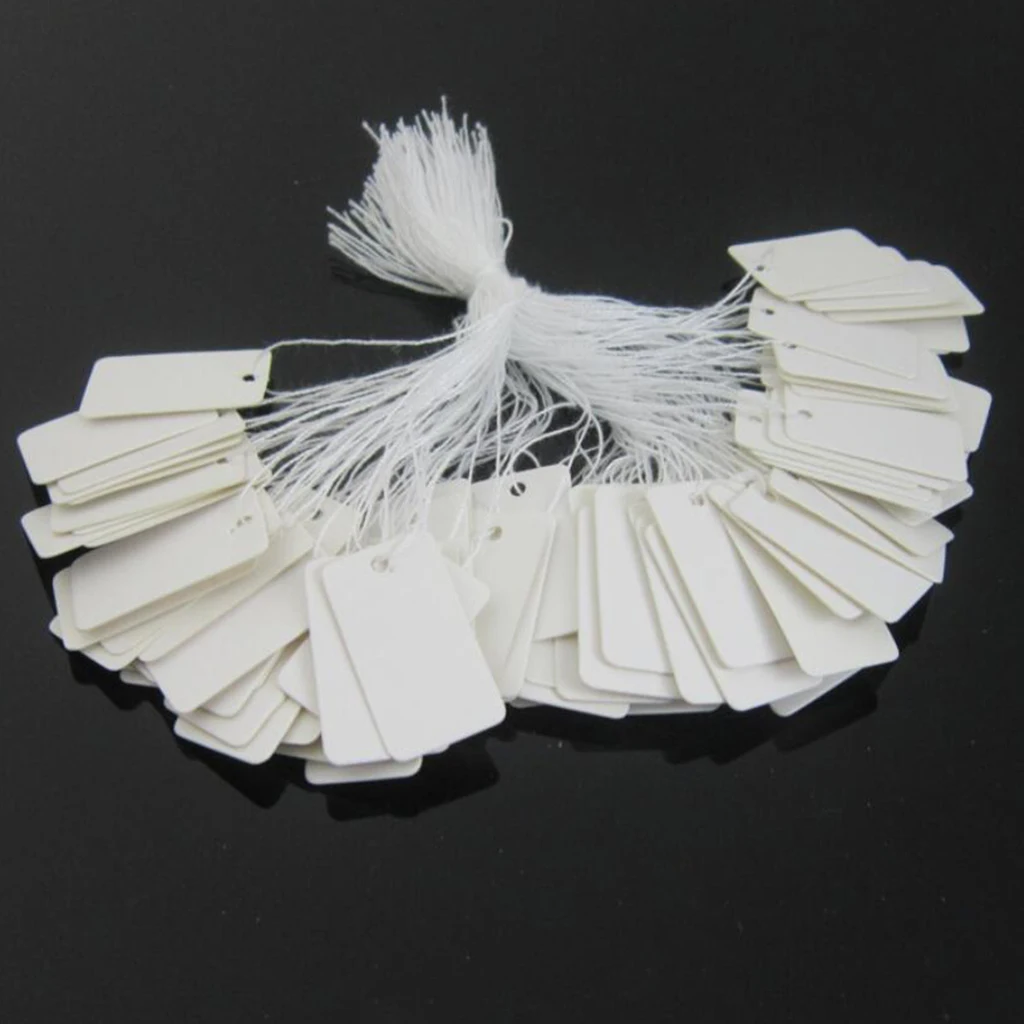 100pcs White Price Tags Marking Tags Writable Blank Sale Price Labels Supplies