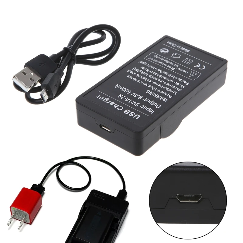 H7JF شاحن بطارية لكانون LP-E17 EOS M3 EOS 750D EOS 760D المحمولة