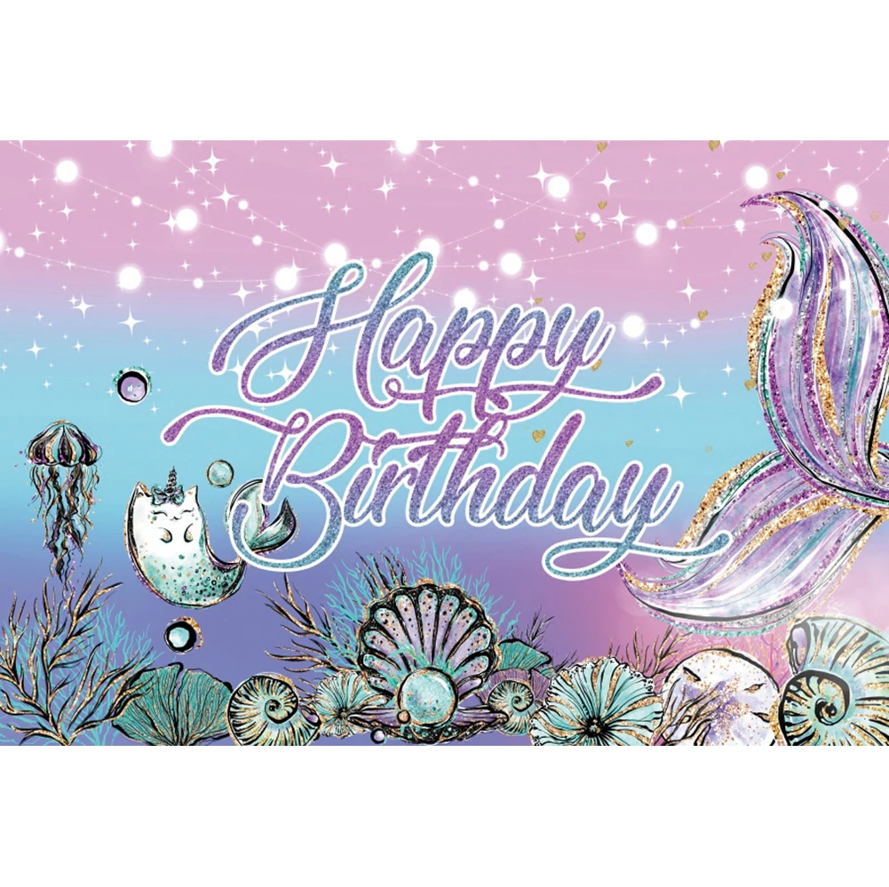 Laeacco-fondo fotográfico de Color degradado con diseño de Bokeh, telón de fondo de feliz cumpleaños, carcasa de Coral, personalizado, póster, retrato de bebé