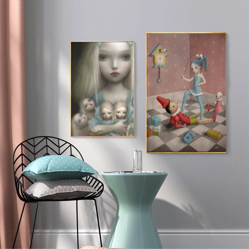 Wall Art Home Decor Nicoletta Ceccoli Canvas Painting Doll Modern Picture Fairy Tale World Print Cartoon Modular Poster Bedroom