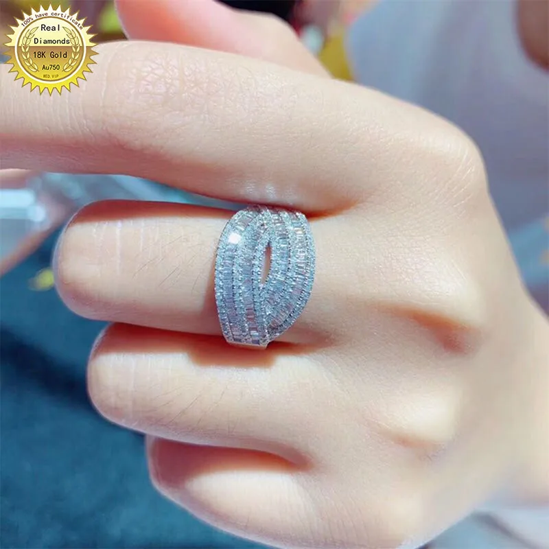 

Из белого золота 18 карат из натурального 1ct кольцо с бриллиантом ювелирные изделия Обручение кольцо обручальное кольцо D-A008