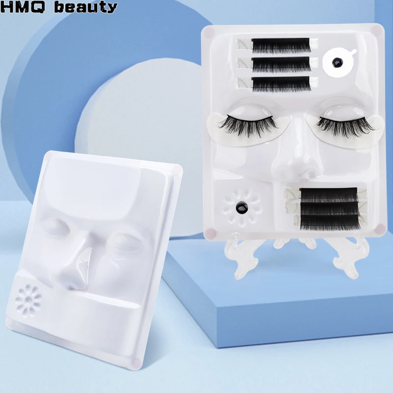 2Pc Practice Tray Lash Extension With Eyelashes palette Glue Gasket Lashes Holder Training Display makeup Supplies Kits