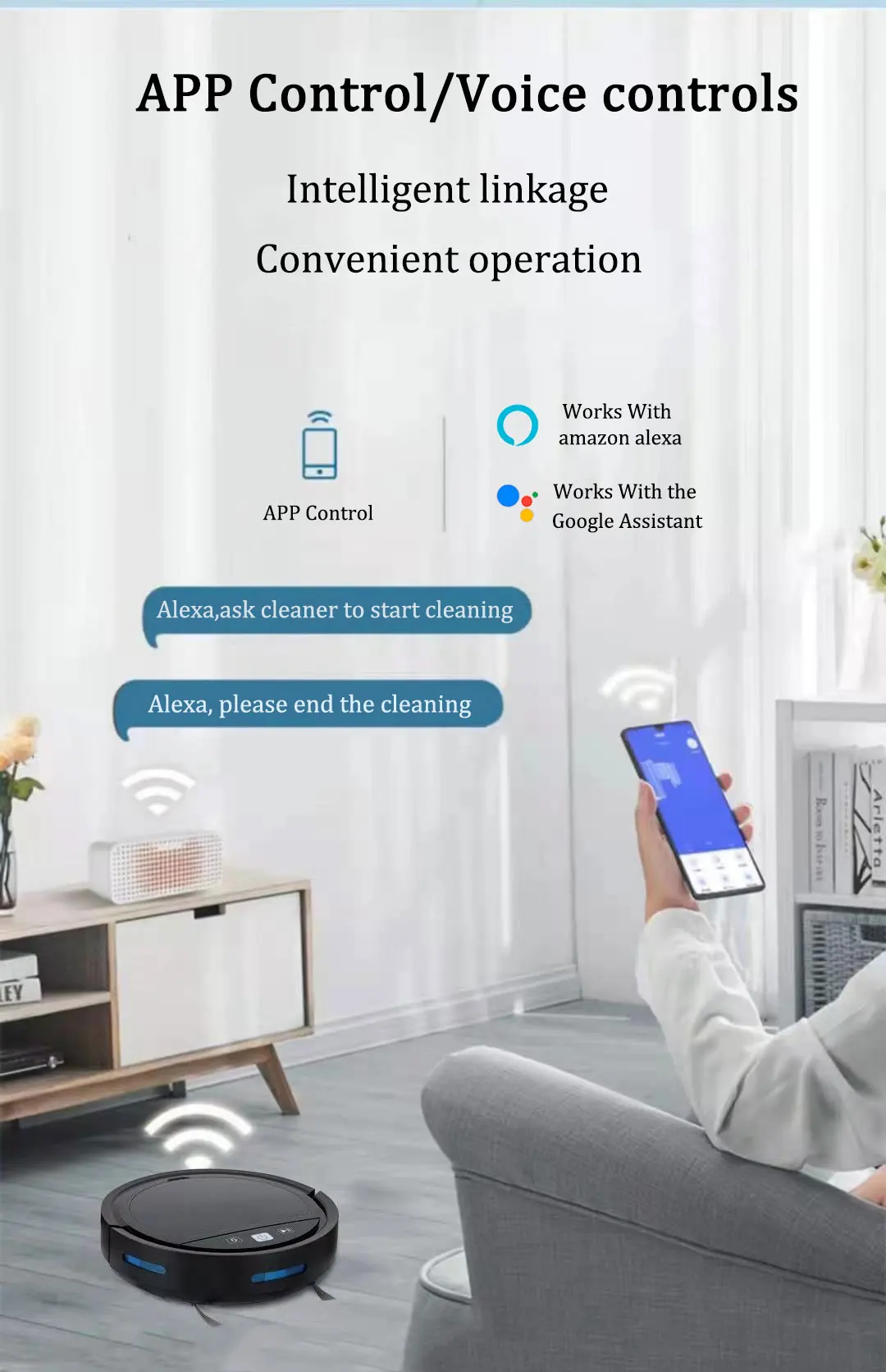 2500PA zamiatanie odkurzacz Robot inteligentny pilot bezprzewodowy automatyczne ładowanie Alexa do czyszczenia podłóg odkurzacz do domu