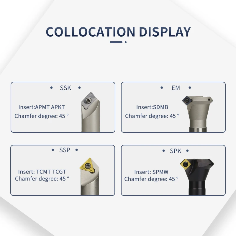 300R/400R SSK SSP11/16 SPK CNC Lathe Milling Cutter APMT/SDMB/TCMT/SPMW Carbide Inserts Holder End Mill Drill Chamfering Tools