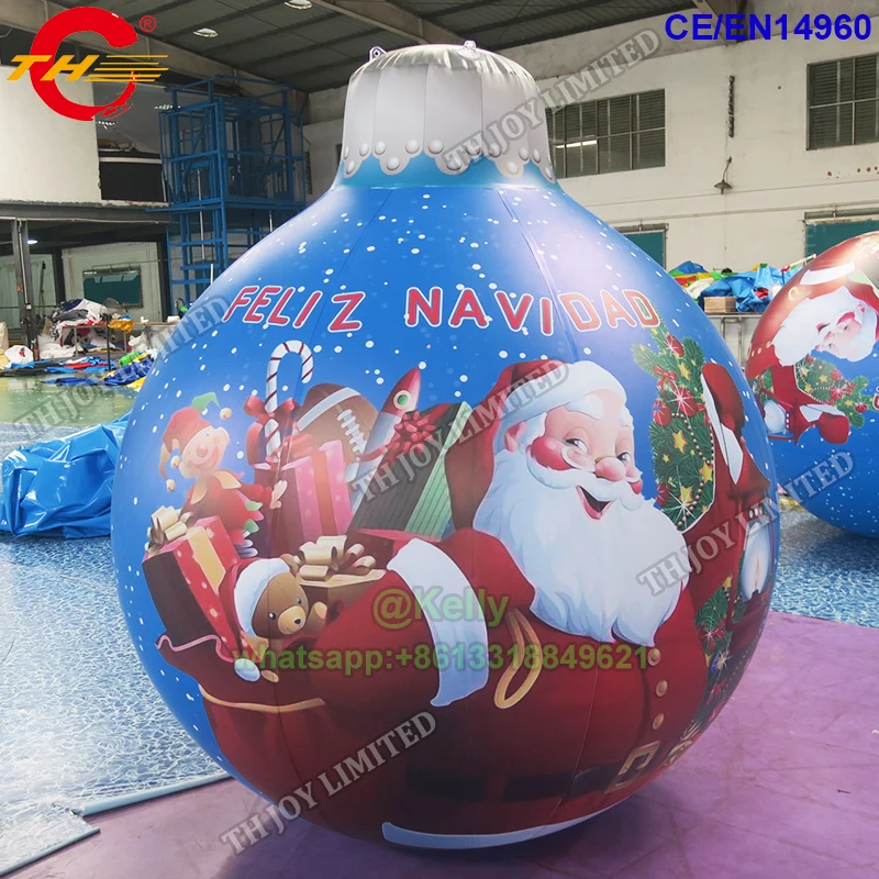 

Free Door Shipping 2m Giant Inflatable Bell Balloon Model Santa Claus Air Balloon for Xmas Decoration