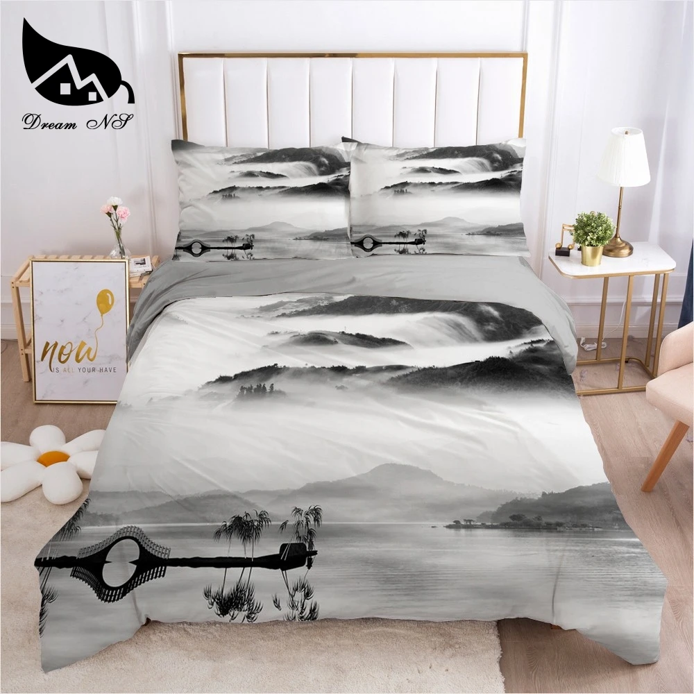 Imagem -02 - Sonho Ns-vista Noturna do Mar Conjunto de Cama Luar Home Textiles Grupo King And Queen Bedclothes Capa de Edredão Roupa de Cama