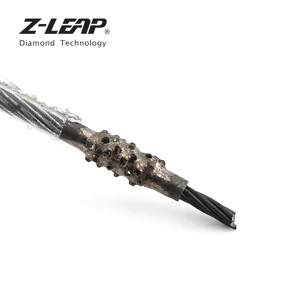 Z-LEAP 2.2/4.0 Mm Diamond Shape Granit Perhiasan Kayu Logam Batu Cutting Wire Vakum Mematri Jig Saw Blade untuk Mesin Pemotong