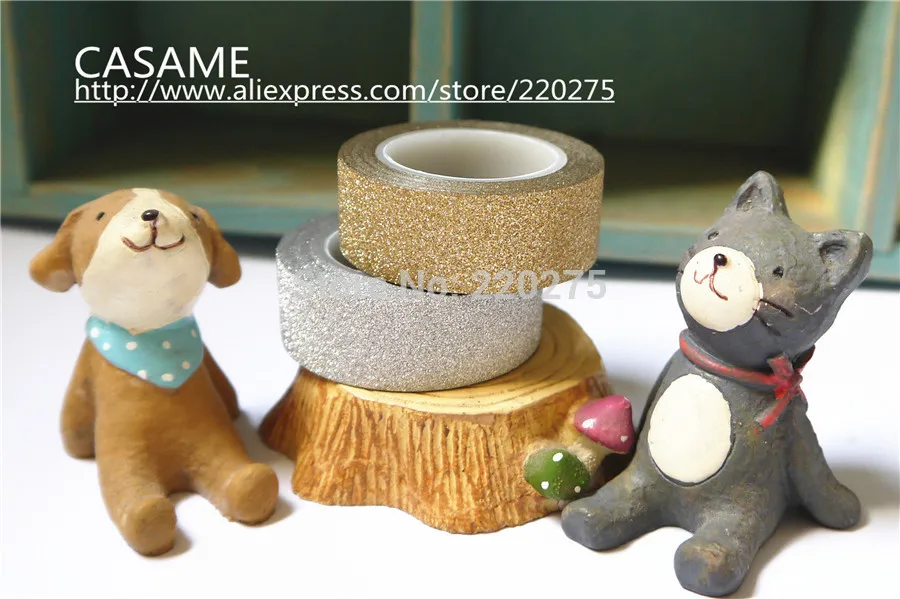 3Mx10 Korean Style totaly gold Glitter Tape Paper Scrapbooking Book Decor Self  Adhesive Stick Washi golden silver tapes