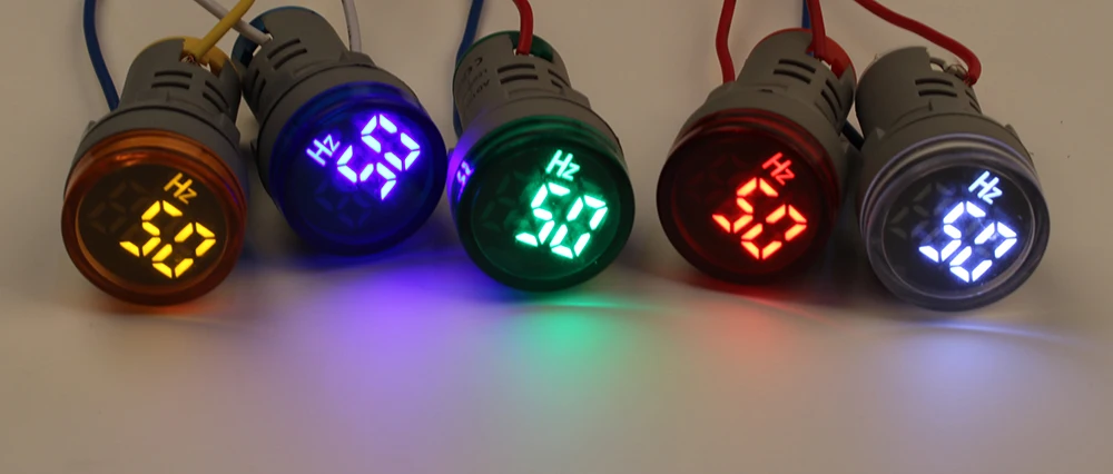 Digital Display Electricity Hertz Meter Frequency Meter Indicator Light AC Meter Red Combo Tester 0-99 Hz Blue White Green