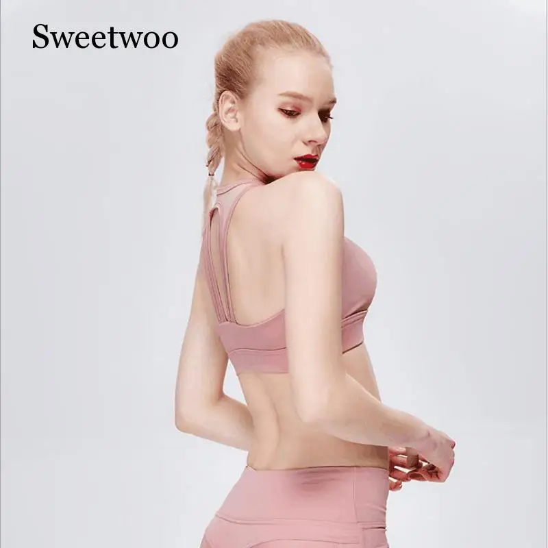 Soutien-gorge de sport pour femmes, respirant, à fort Impact, vêtements de course, de Yoga, d'entraînement, rembourré, sans fil, rose, bleu, violet, nouvelle collection 2019