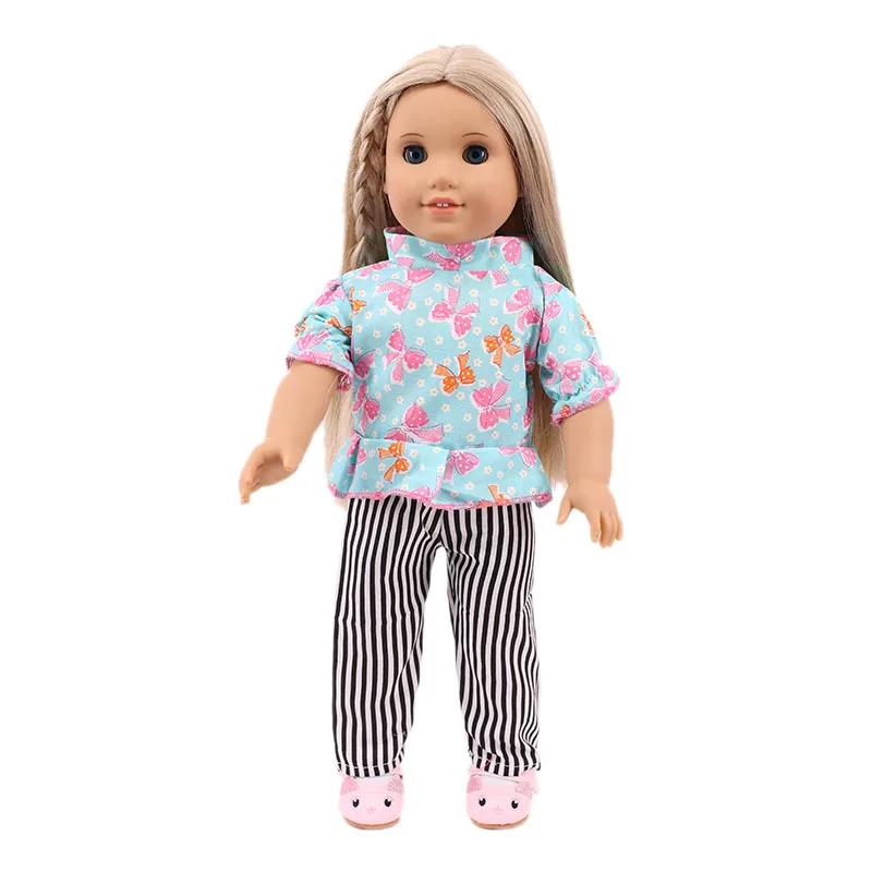 Doll Clothes 3pcs/Set T-shirt+Coll Jacket+Skirt Suit Uniform For 18 Inch American&43CM Reborn Baby New Born Doll ,Girl's Toy DIY