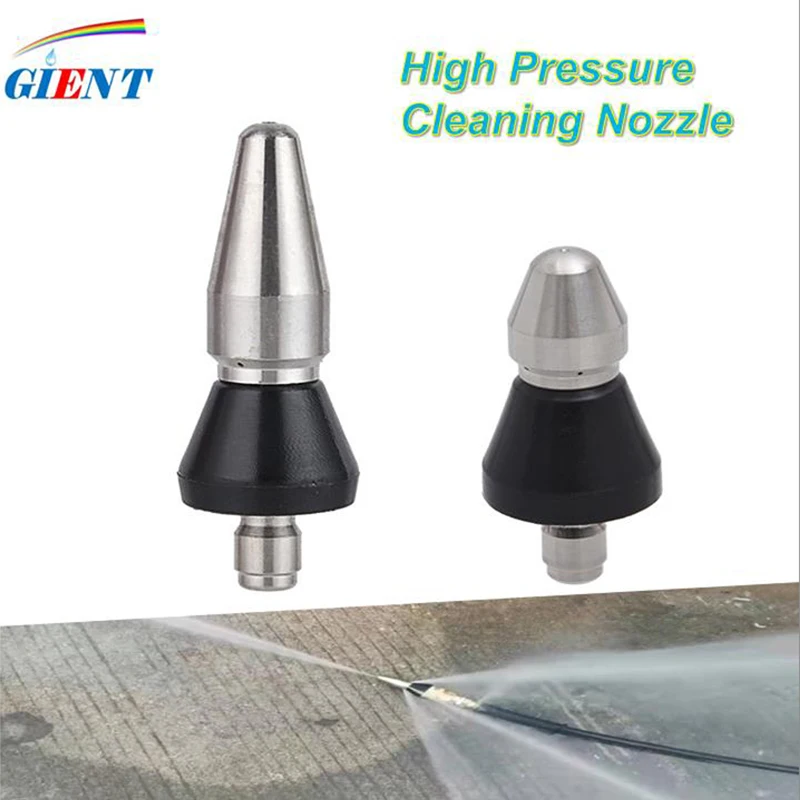 

Pipe Dredging Cleaning Nozzle High Pressure Quick Connector Washer Sewer Nozzle Washing Machine Drain 1/4''