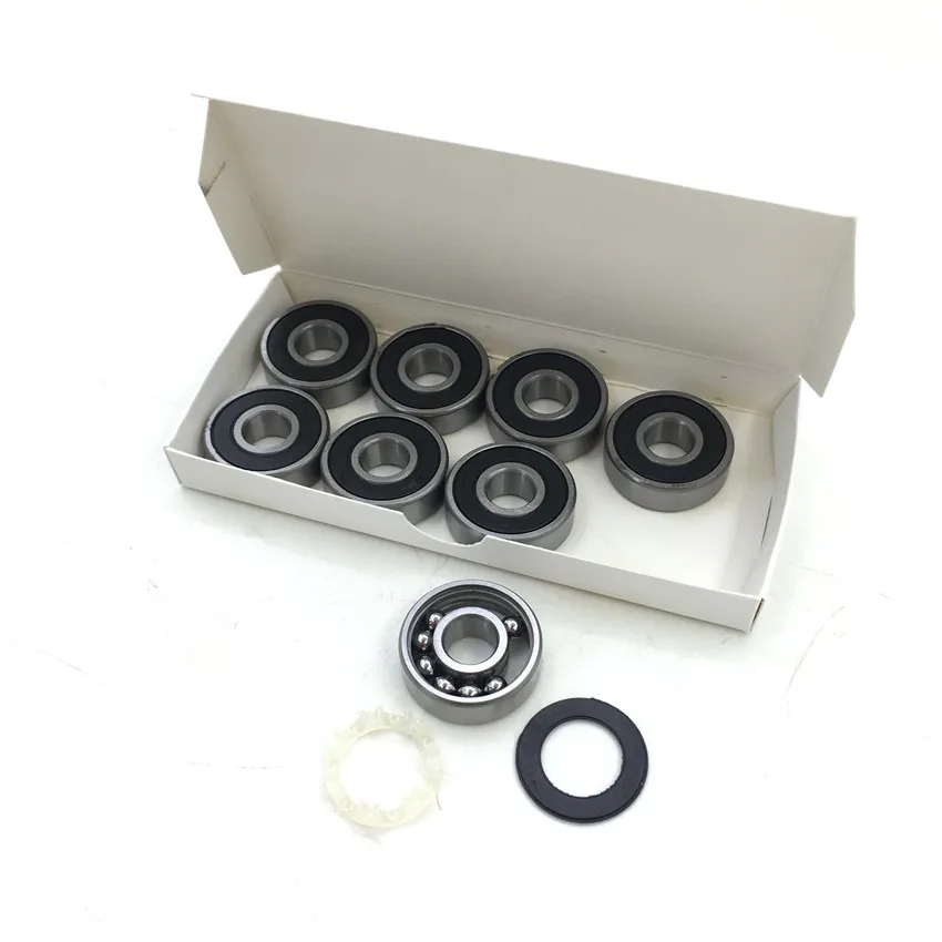 8pc/set Amazing Super red 608 rs bearing 8mm Skateboard Bearing Inline Skates Bearing 608 Scooter Bearing Skating bearings 608rs