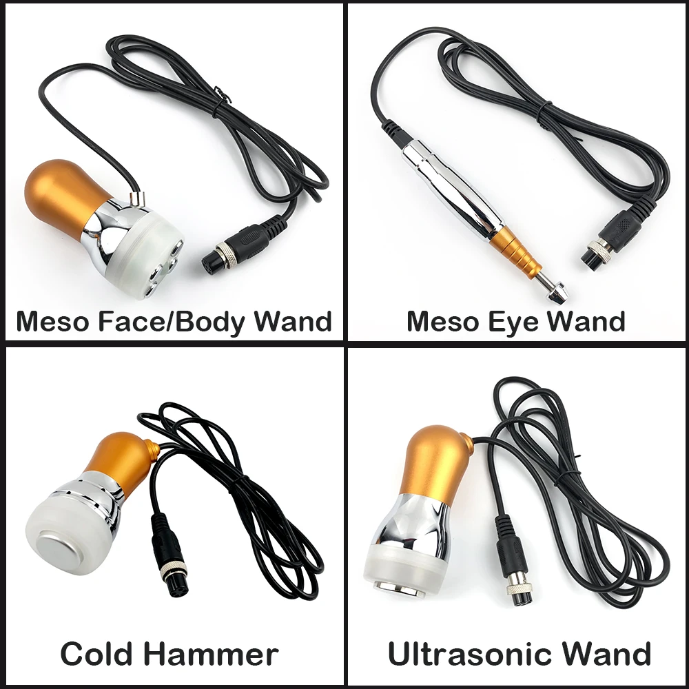 4pcs Mesotherapy Machine Replace Wand For EMS Electroporation Ultrasonic Facial Body Massager Face Skin Lifting Cold Cryotherapy