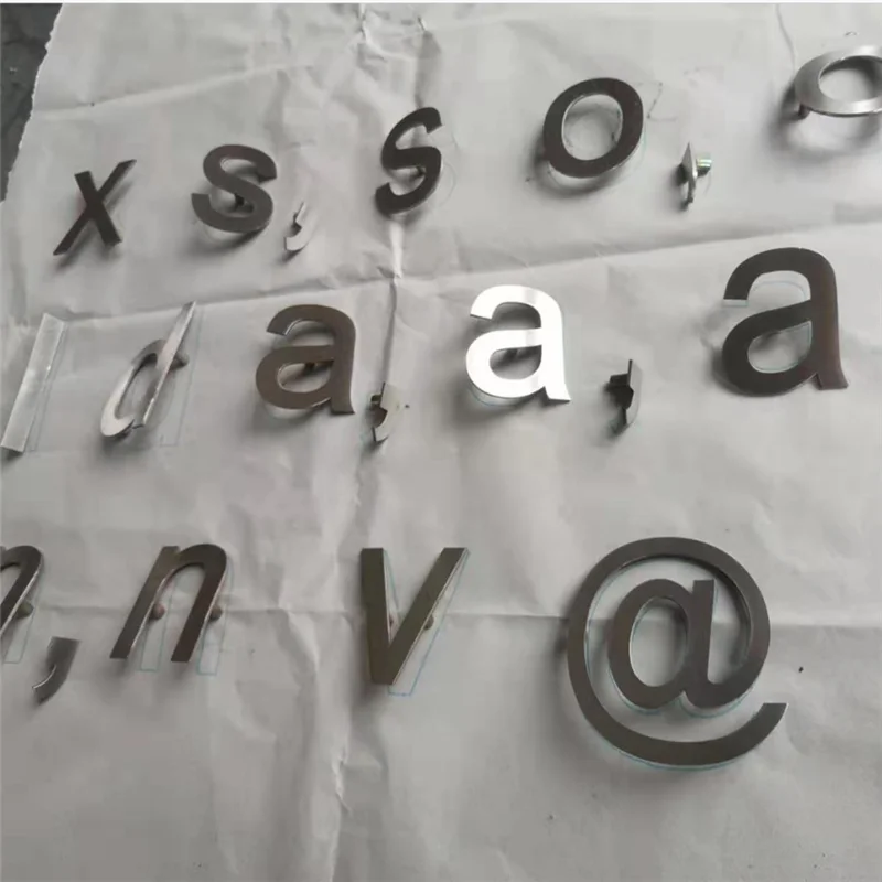 Factory Outlet 2mm thick solid brushed mirror polished stainless steel letters, laser cut metal letters for decoration