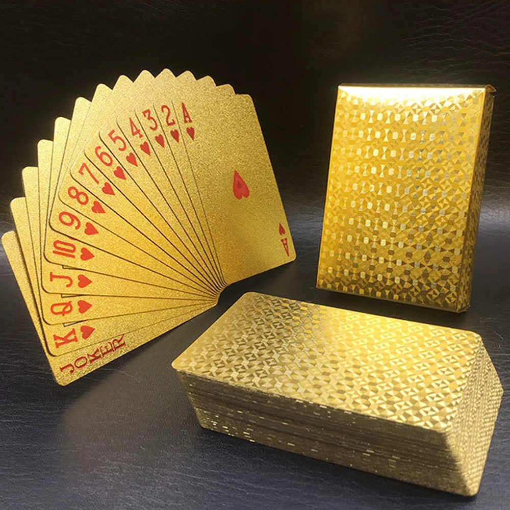 New Gold Linear Pattern Golden Playing Cards Waterproof PET/PVC Plastic Poker