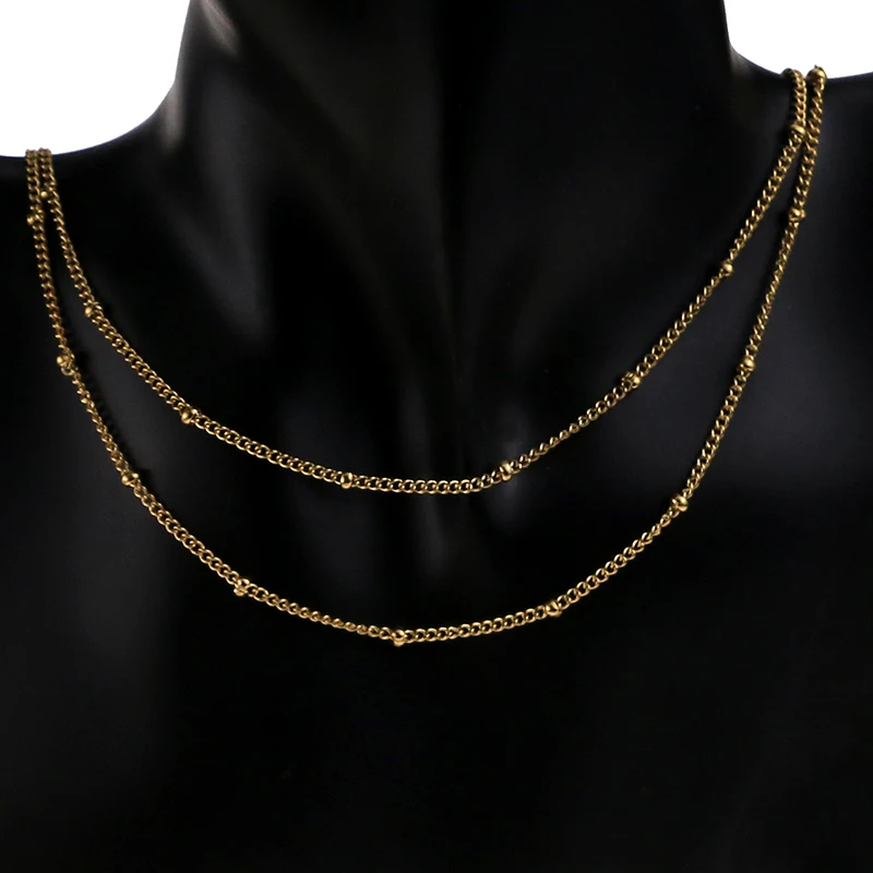 2 Meters Stainless Steel Tube Beaded Cable Link Clip Beads  Chain  for DIY Anklet Necklaces Bracelet Jewelry Making Supplies