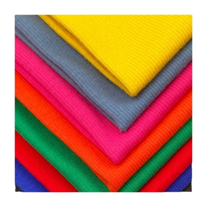 

Width 39'' Practical Knitted Elastic Pure Cotton Fabric By The Half Yard For T-Shirt Collar Cuff Clothing Accessories Material